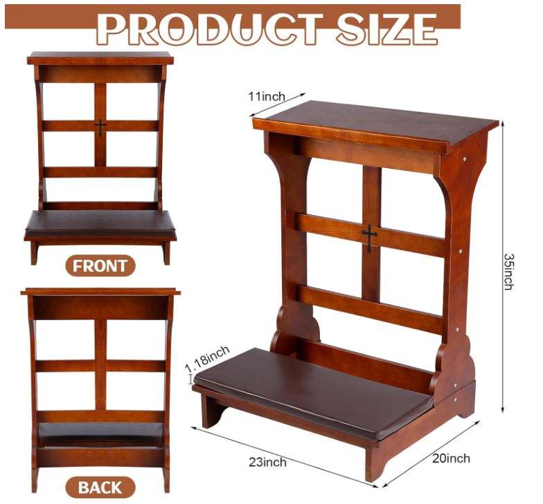 实木软垫祈祷长凳