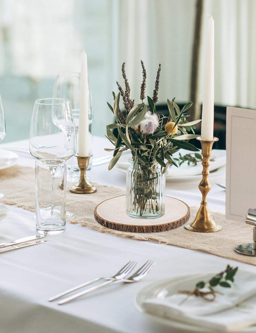 原木圆片（15-天然树皮边婚礼装饰）